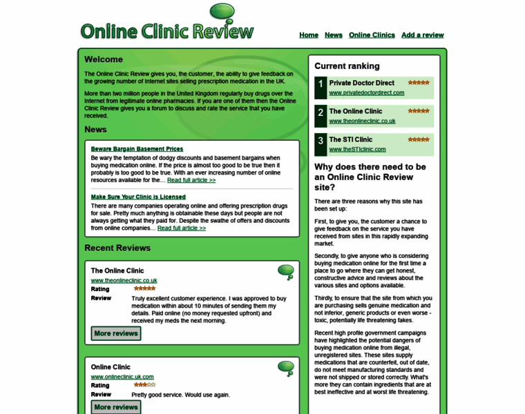 Onlineclinicreview.org thumbnail