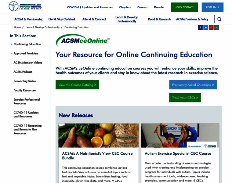 Onlinelearning-acsm.org thumbnail