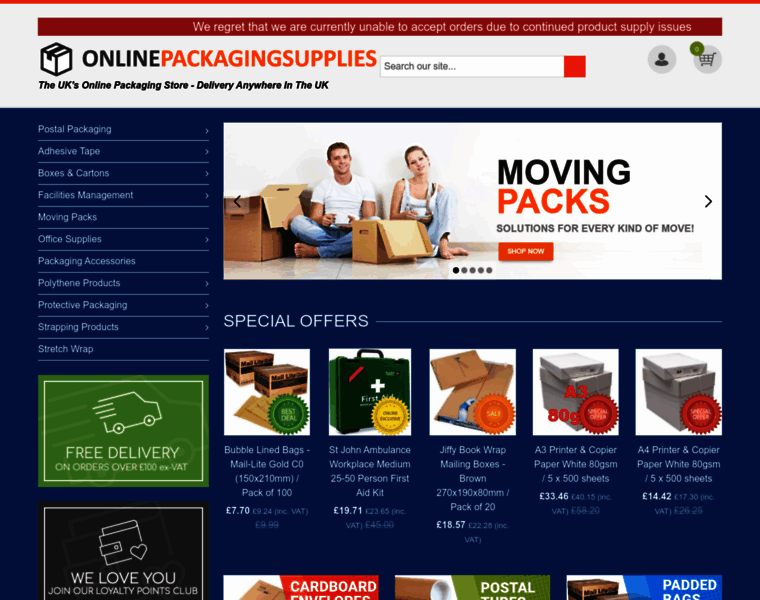 Onlinepackagingsupplies.co.uk thumbnail