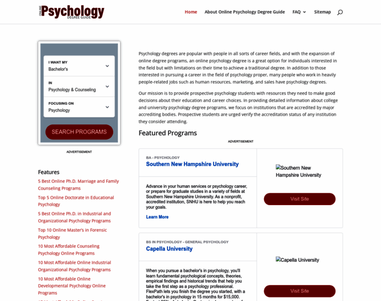 Onlinepsychologydegree.info thumbnail