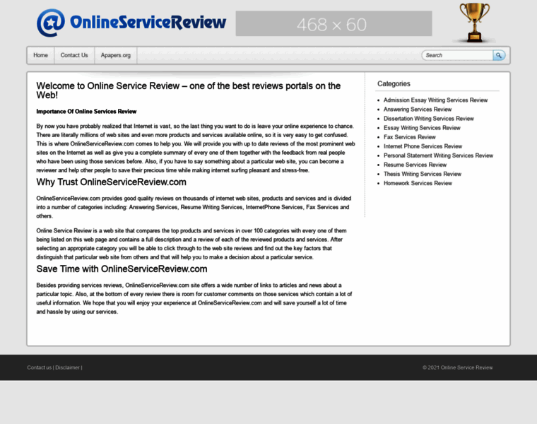 Onlineservicereview.com thumbnail