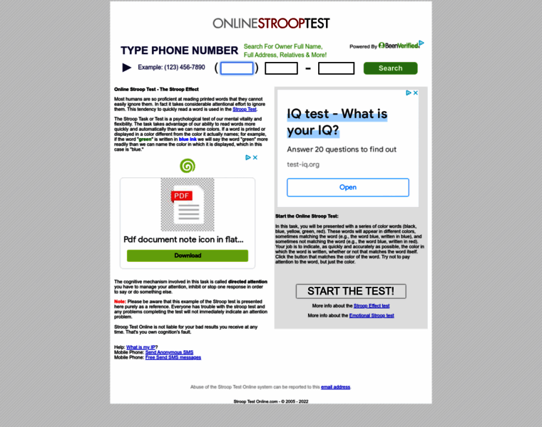 Onlinestrooptest.com thumbnail