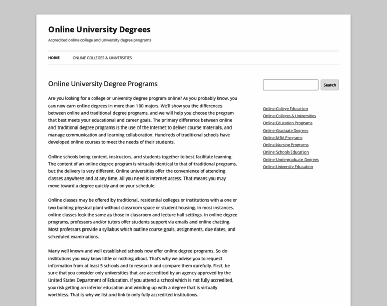 Onlineuniversitydegrees.net thumbnail