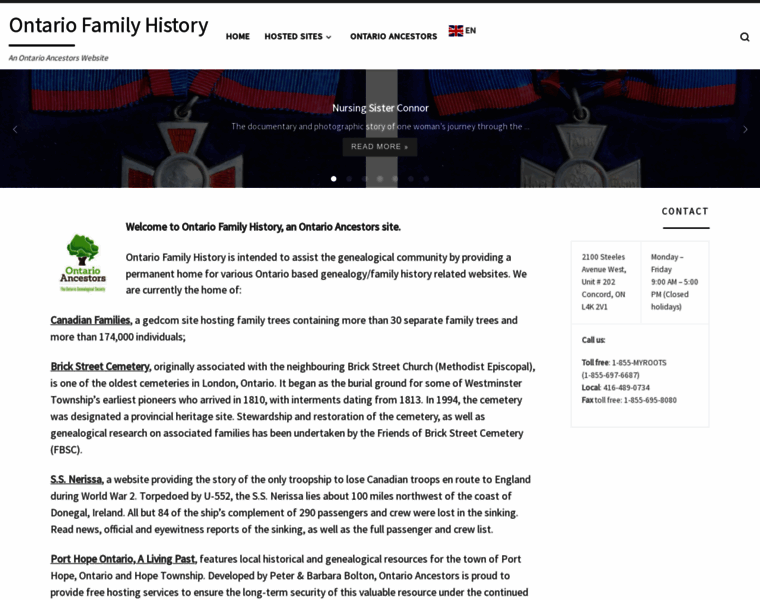 Ontariofamilyhistory.org thumbnail