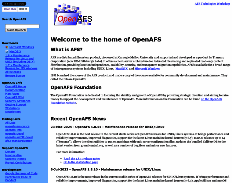 Openafs.org thumbnail