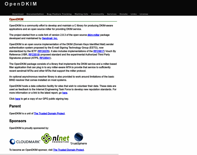 Opendkim.org thumbnail