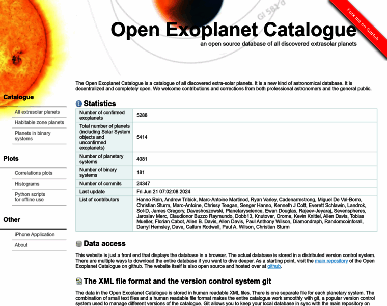 Openexoplanetcatalogue.com thumbnail