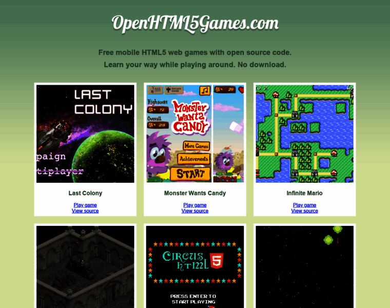 Openhtml5games.com thumbnail