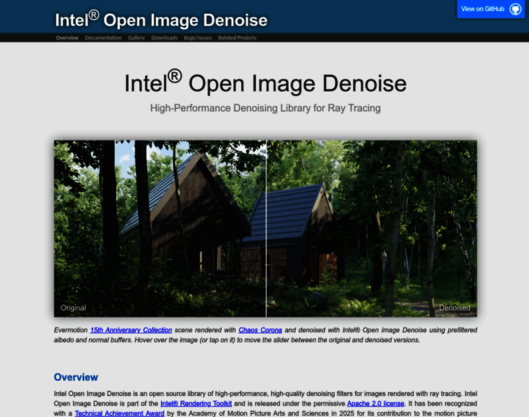 Openimagedenoise.org thumbnail