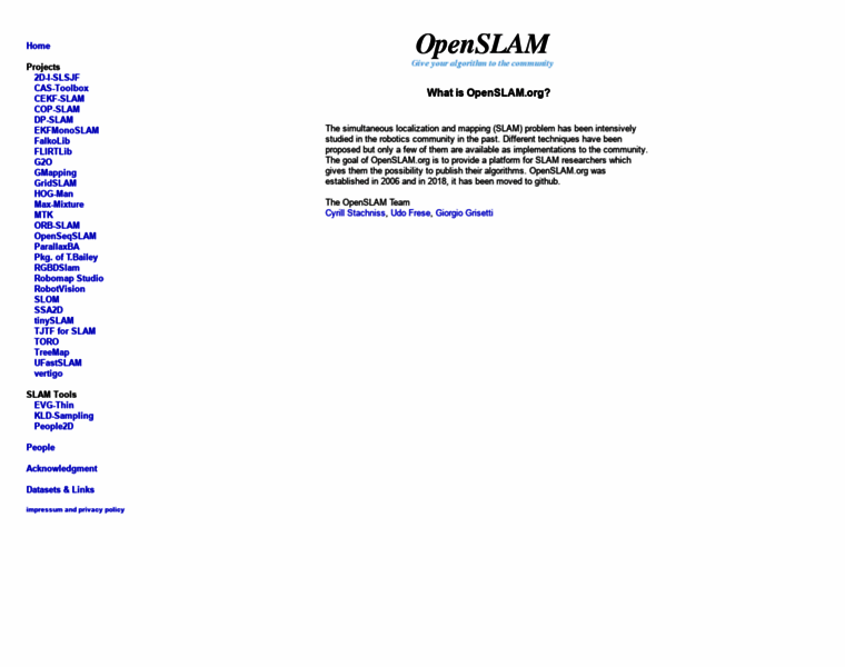 Openslam.org thumbnail