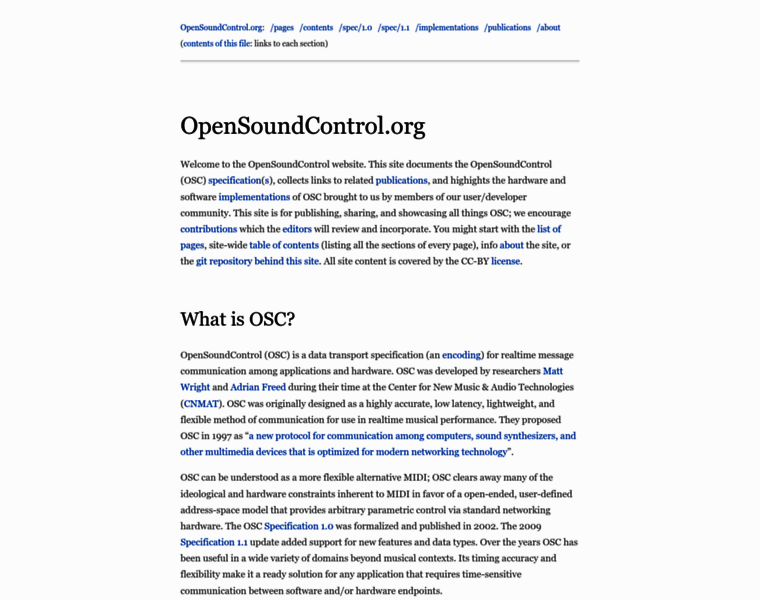 Opensoundcontrol.org thumbnail