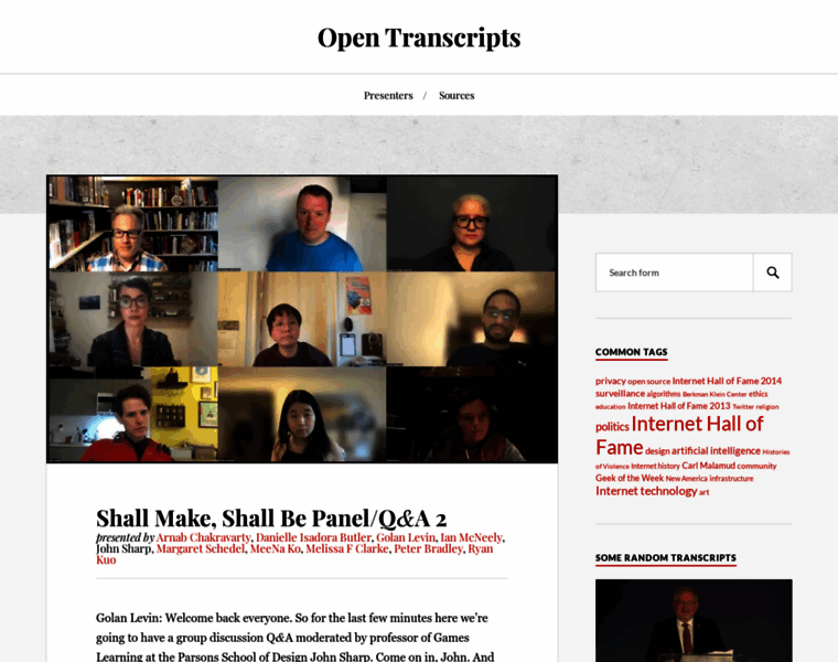Opentranscripts.org thumbnail