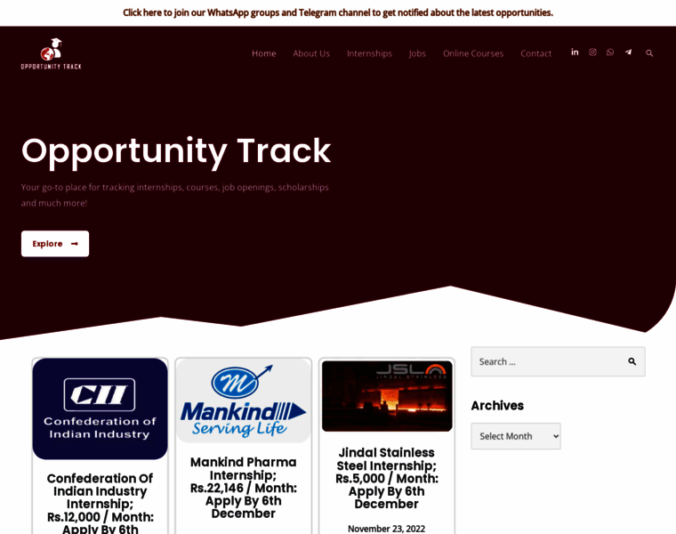 Opportunitytrack.in thumbnail