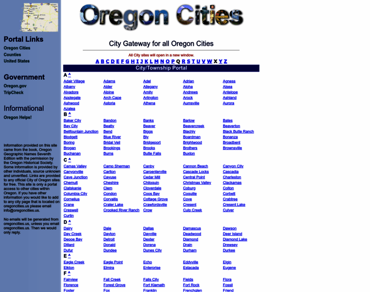 Oregoncities.us thumbnail