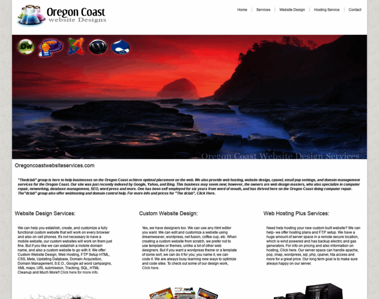 Oregoncoastwebsiteservices.com thumbnail