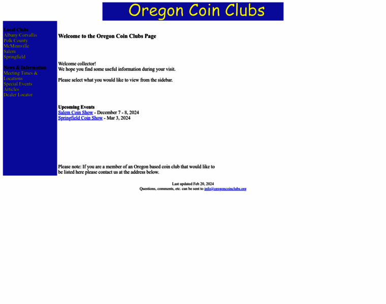 Oregoncoinclubs.org thumbnail