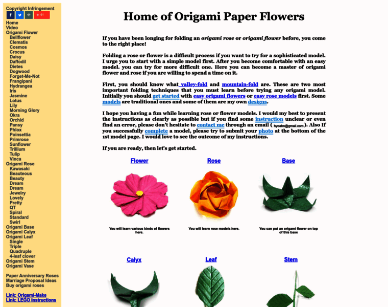 Origami-flower.org thumbnail