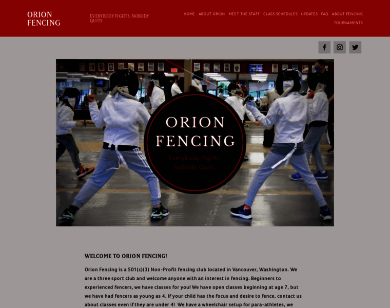 Orionfencing.org thumbnail