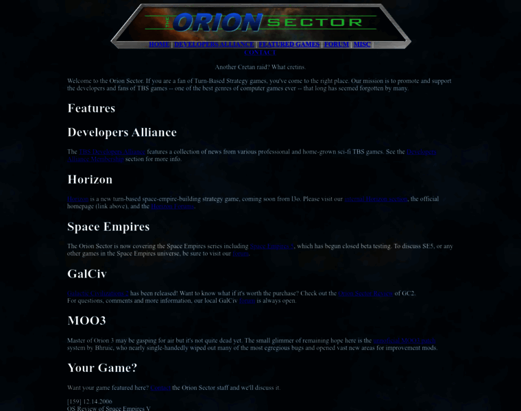 Orionsector.com thumbnail