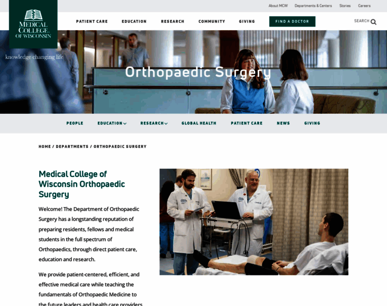 Orthosurgery.mcw.edu thumbnail