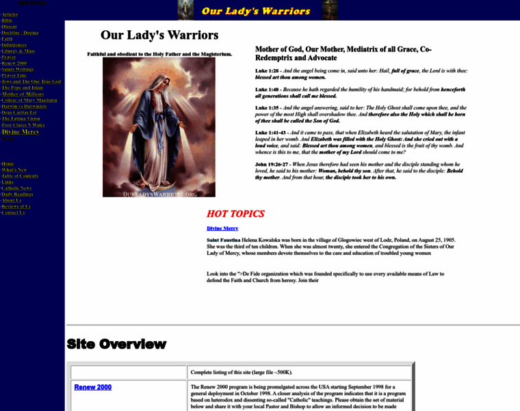 Ourladyswarriors.org thumbnail