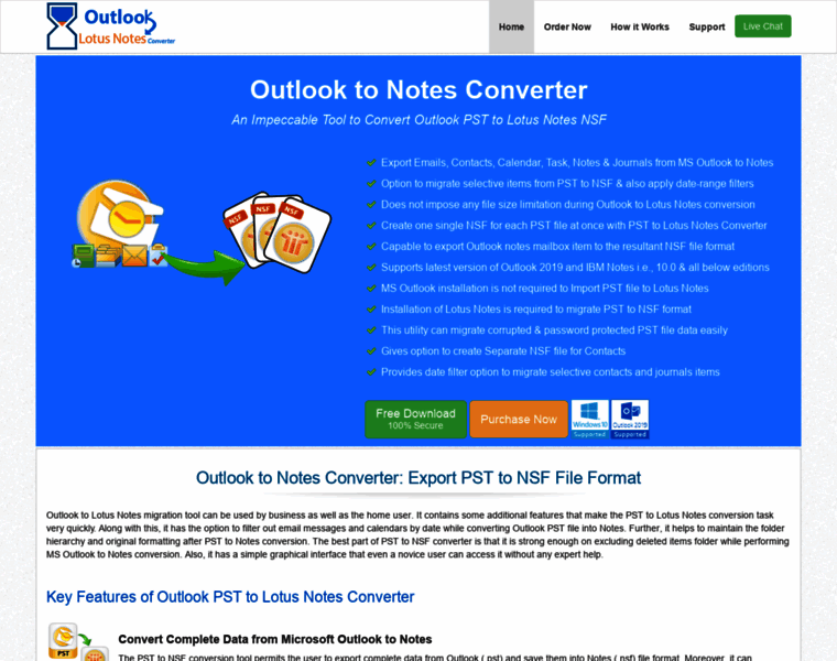 Outlooktonotesconverter.net thumbnail