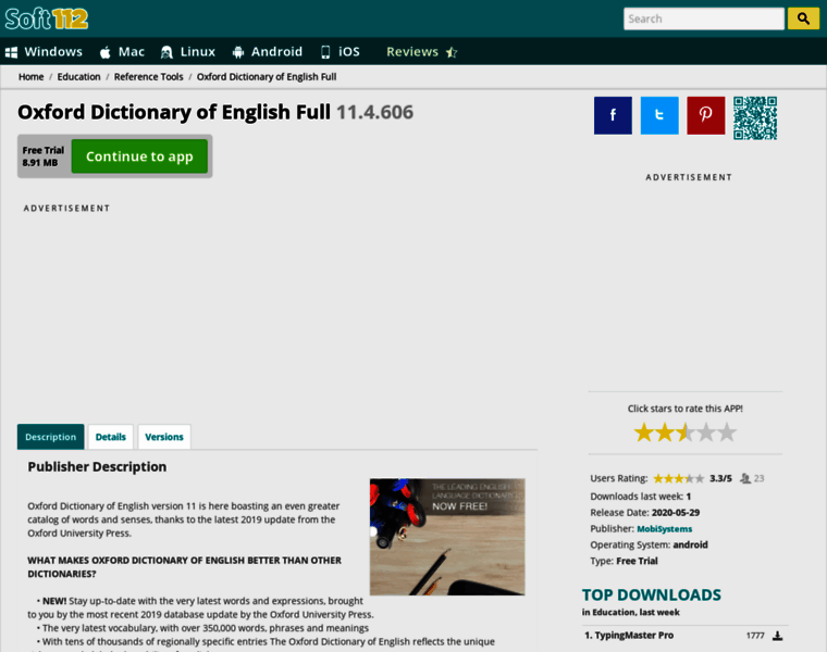 Oxford-dictionary-of-english.soft112.com thumbnail
