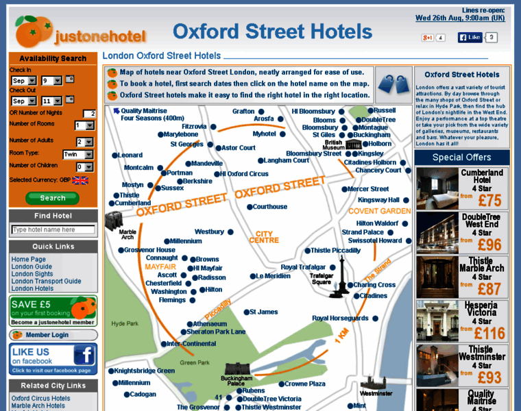 Oxfordstreethotels.com thumbnail