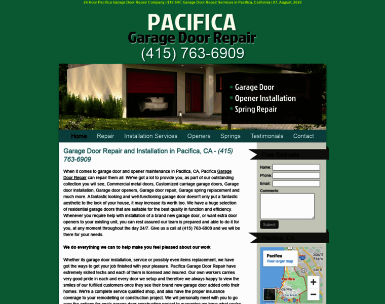 Pacificagaragedoorrepair.biz thumbnail