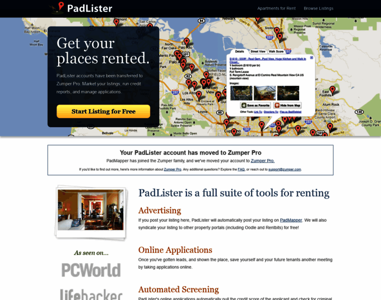 Padlister.com thumbnail