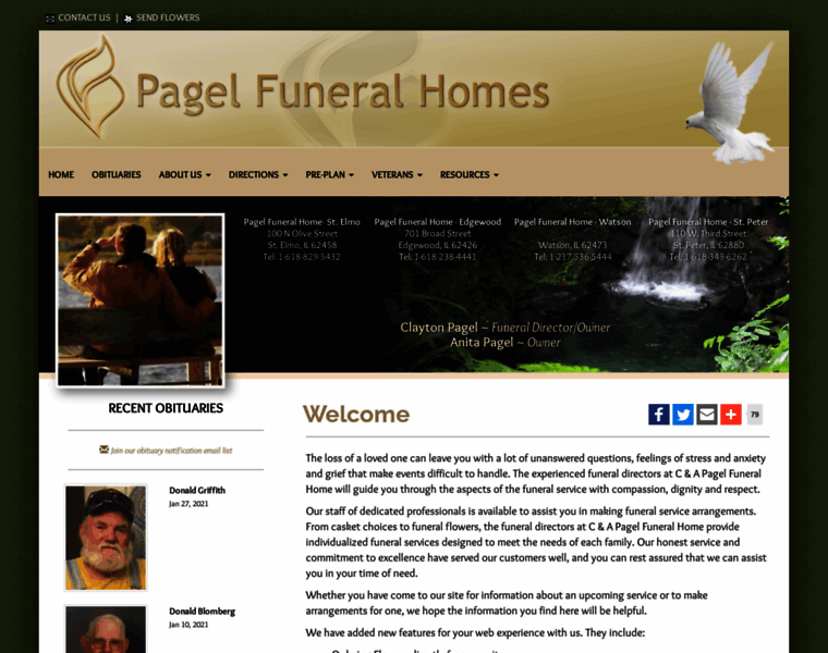 Pagelfuneralhome.com thumbnail