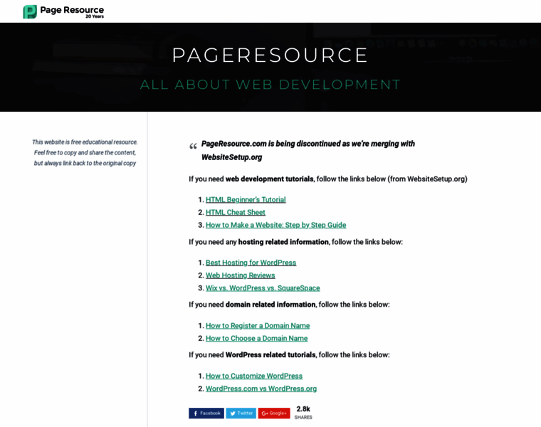 Pageresource.com thumbnail