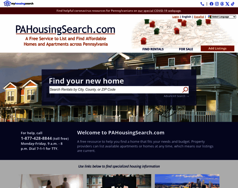 Pahousingsearch.org thumbnail