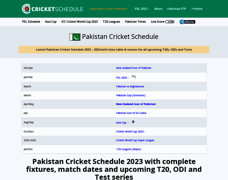Pakistan.cricketschedule.com thumbnail