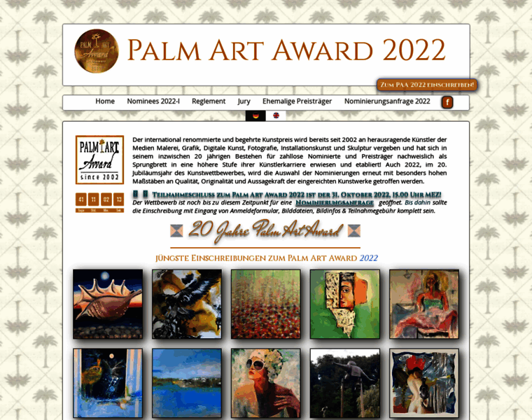 Palm-art-award.com thumbnail