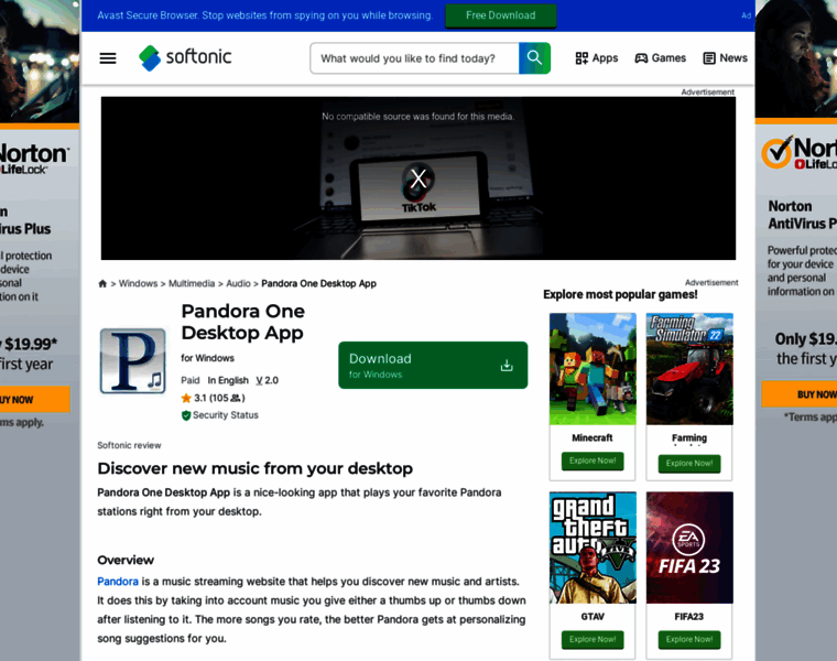 Pandora-one-desktop-app.en.softonic.com thumbnail