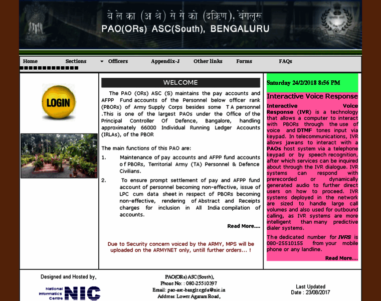 Paoascblr.gov.in thumbnail