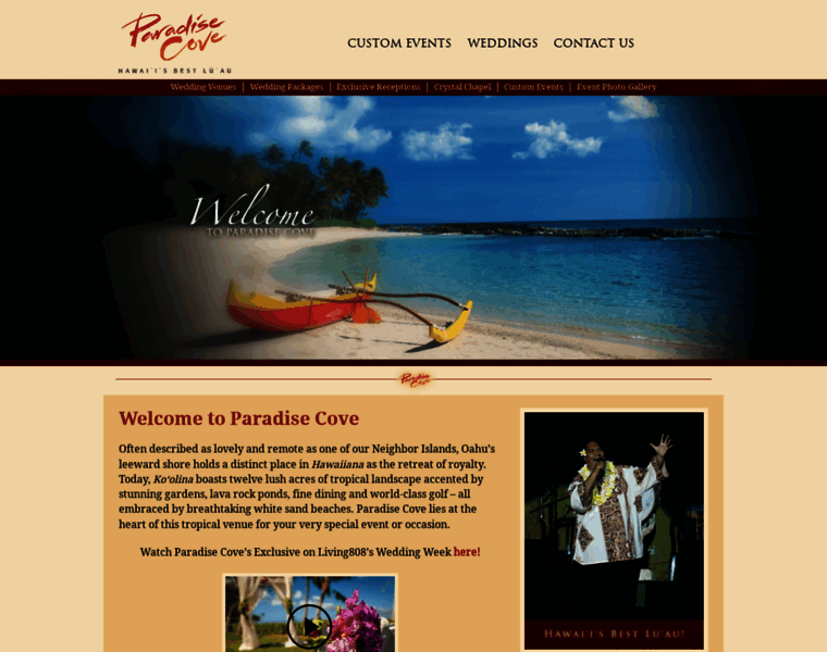 Paradisecoveevents.com thumbnail