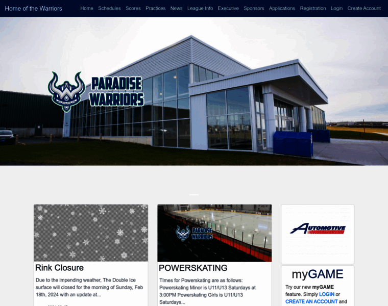 Paradiseminorhockey.ca thumbnail