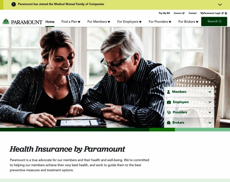 Paramounthealthcare.com thumbnail