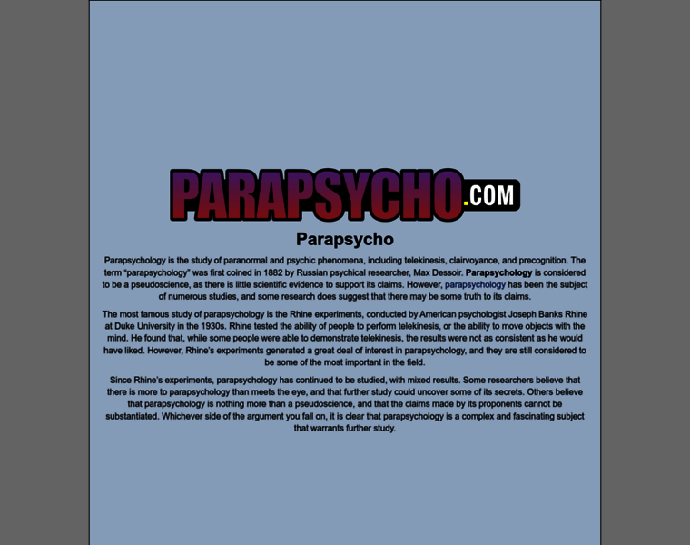 Parapsycho.com thumbnail