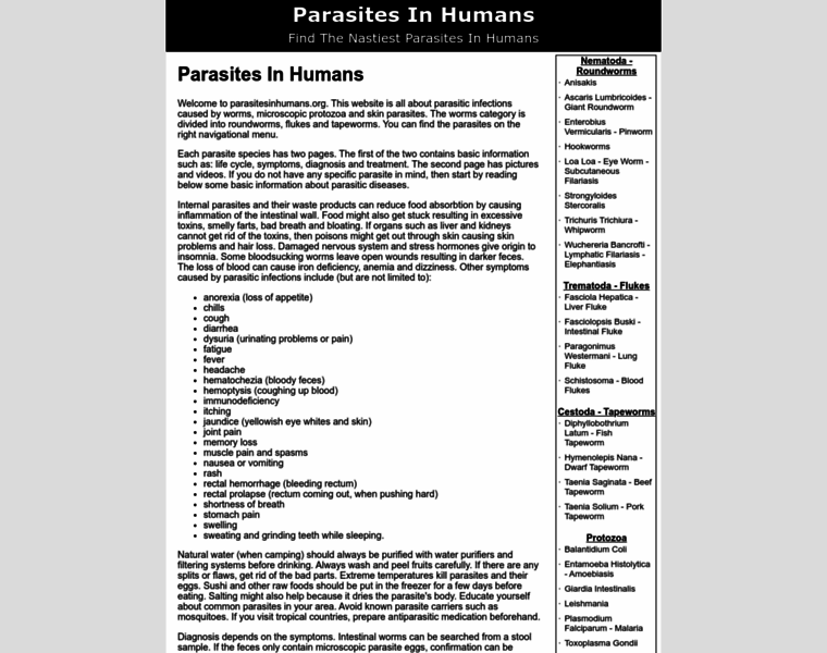 Parasitesinhumans.org thumbnail