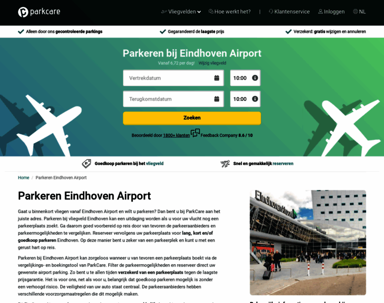 Parkereneindhoven-airport.nl thumbnail
