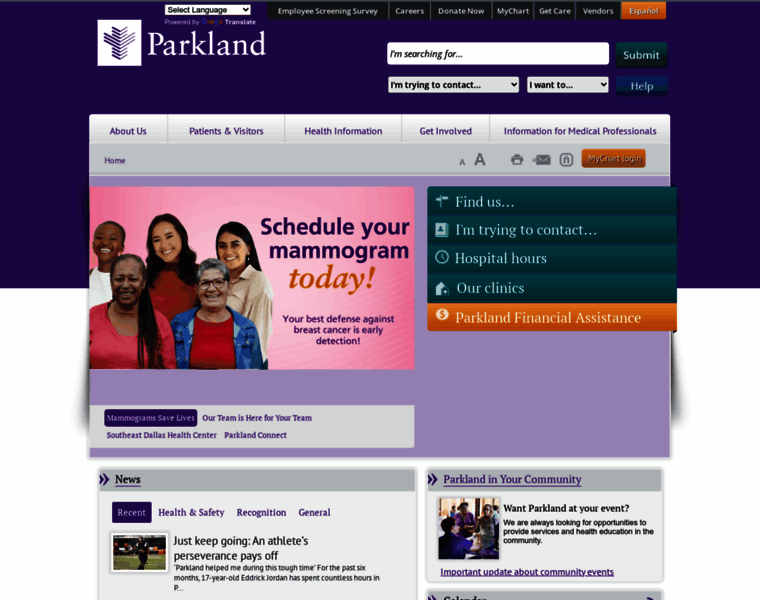 Parklandhospital.com thumbnail