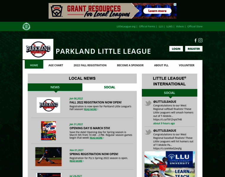 Parklandlittleleague.com thumbnail