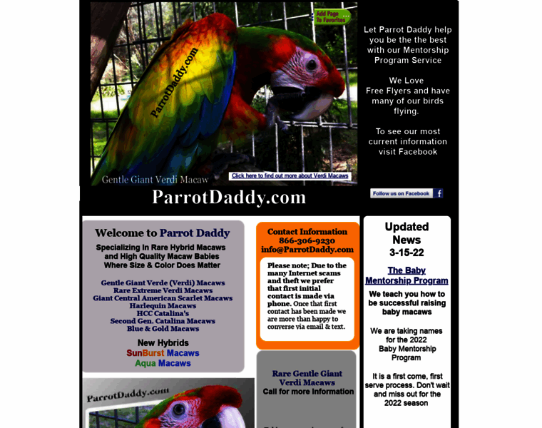 Parrotdaddy.com thumbnail
