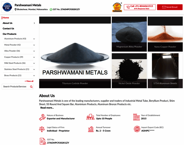 Parshwamanimetals.in thumbnail