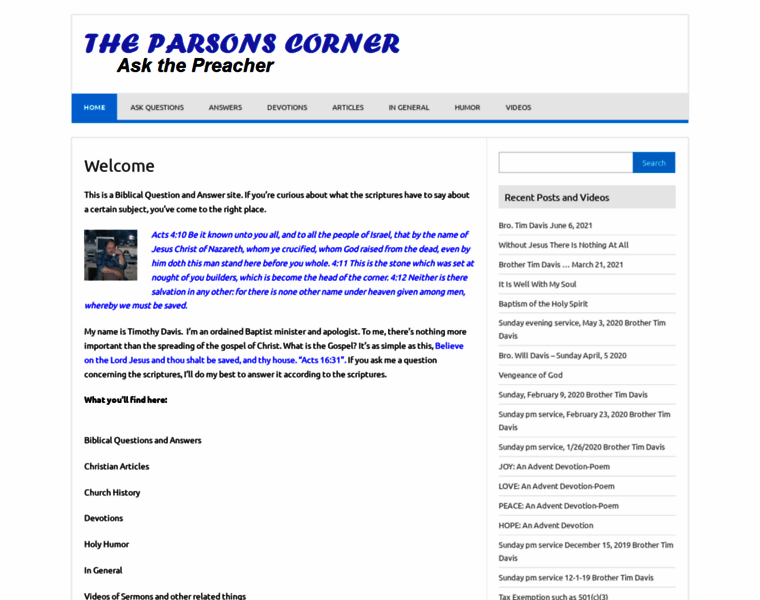 Parsonscorner.org thumbnail