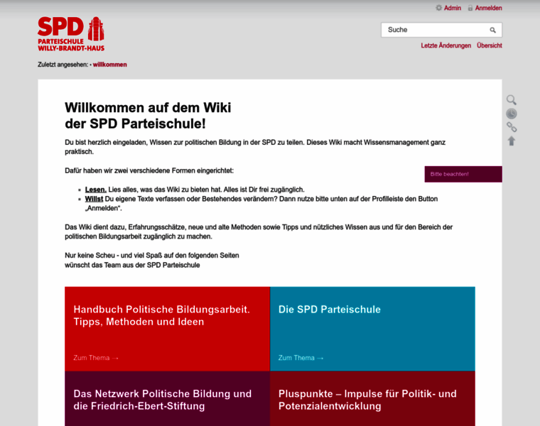 Parteischule-wiki.spd.de thumbnail