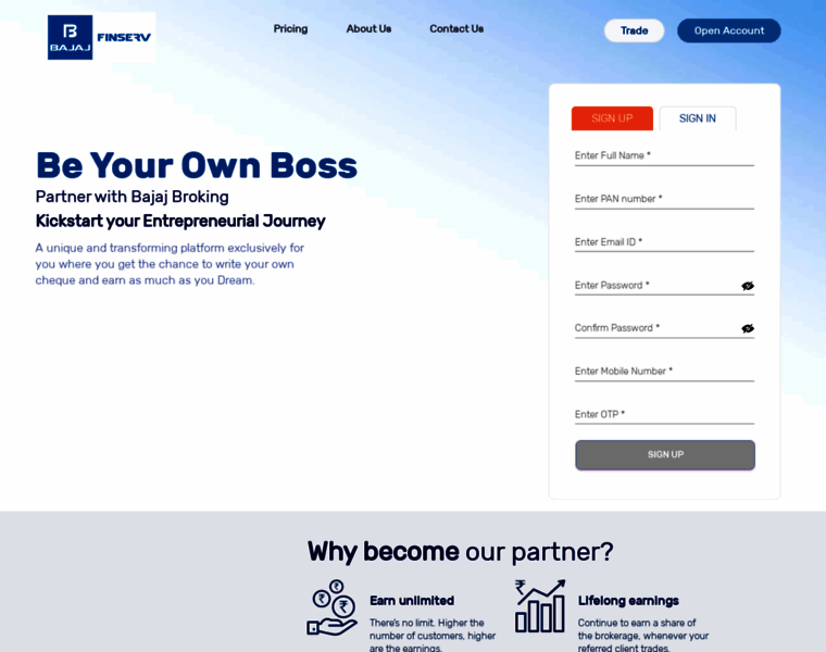 Partner.bajajfinservsecurities.in thumbnail